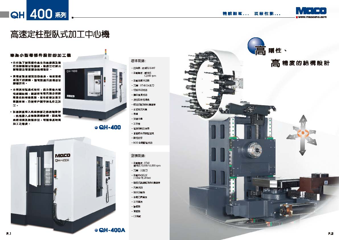 定柱型臥式加工中心機