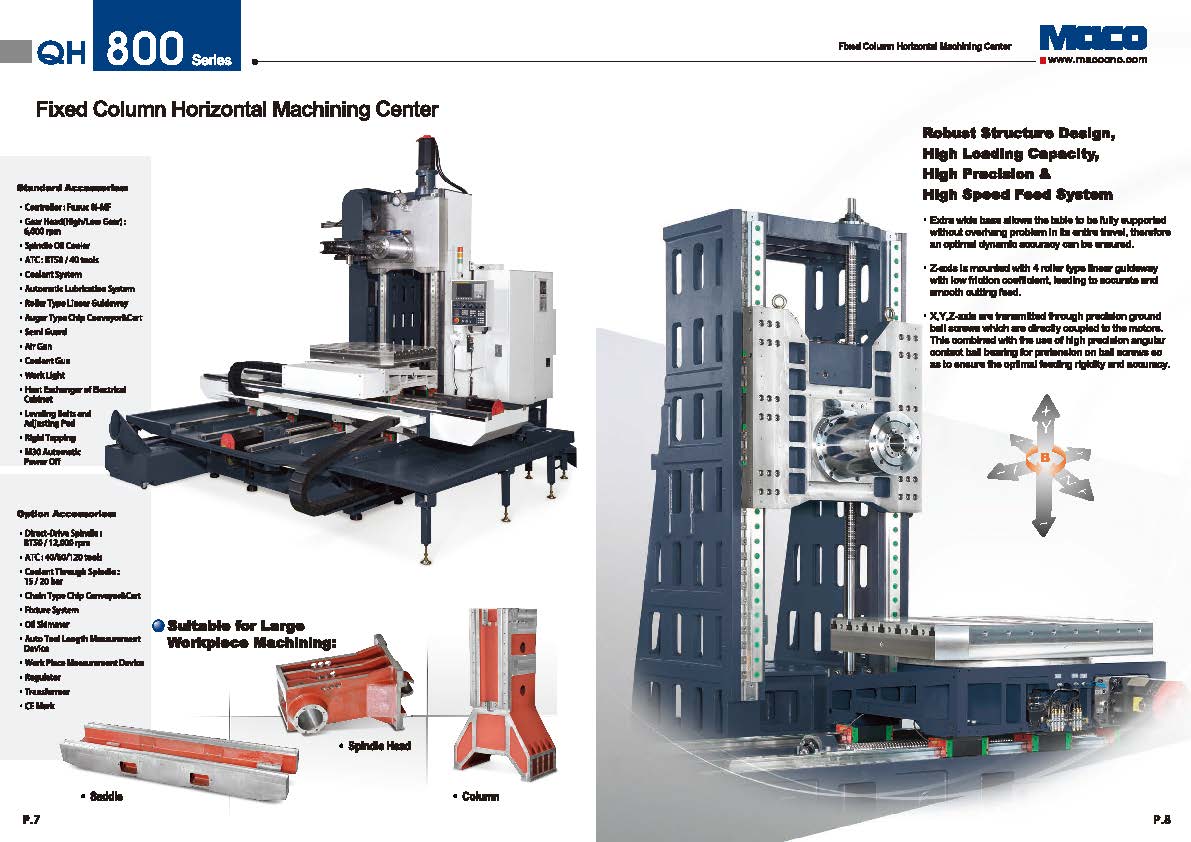 High Speed Fixed Column Horizontal Machining Center