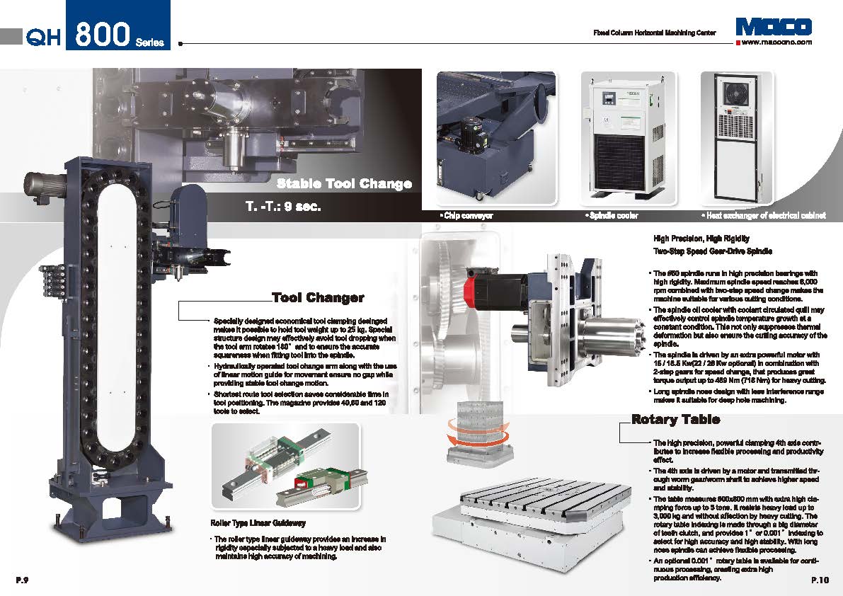 High Speed Fixed Column Horizontal Machining Center